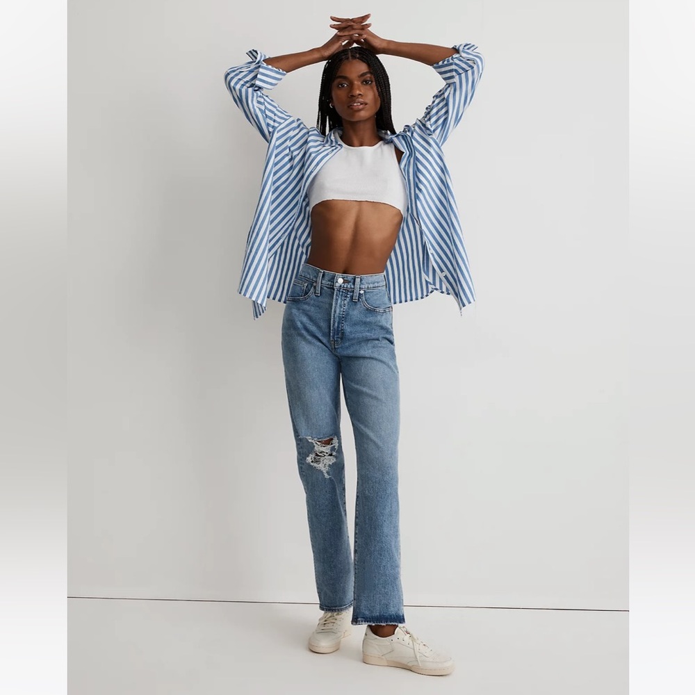 Madewell The Perfect Vintage Straight Jean in Knee-Rip Edition✨LIKE NEW